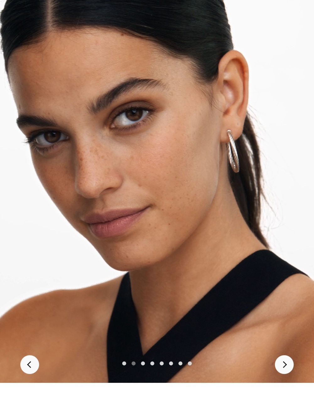 David Yurman 1” Silver Cable Hoop Earrings